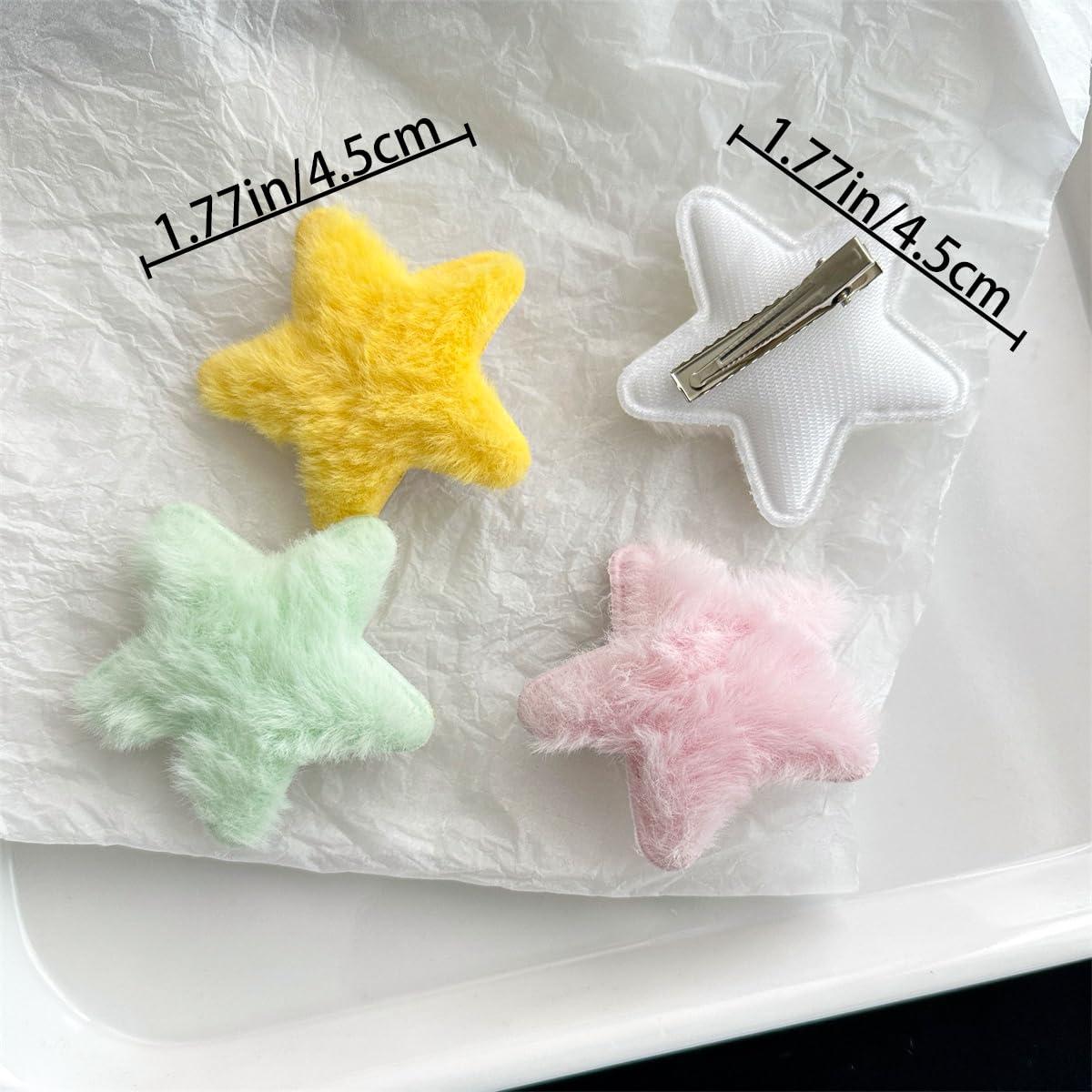 Amazon.co.jp: ふわふわスターヘアクリップ イエロースターヘアピン
